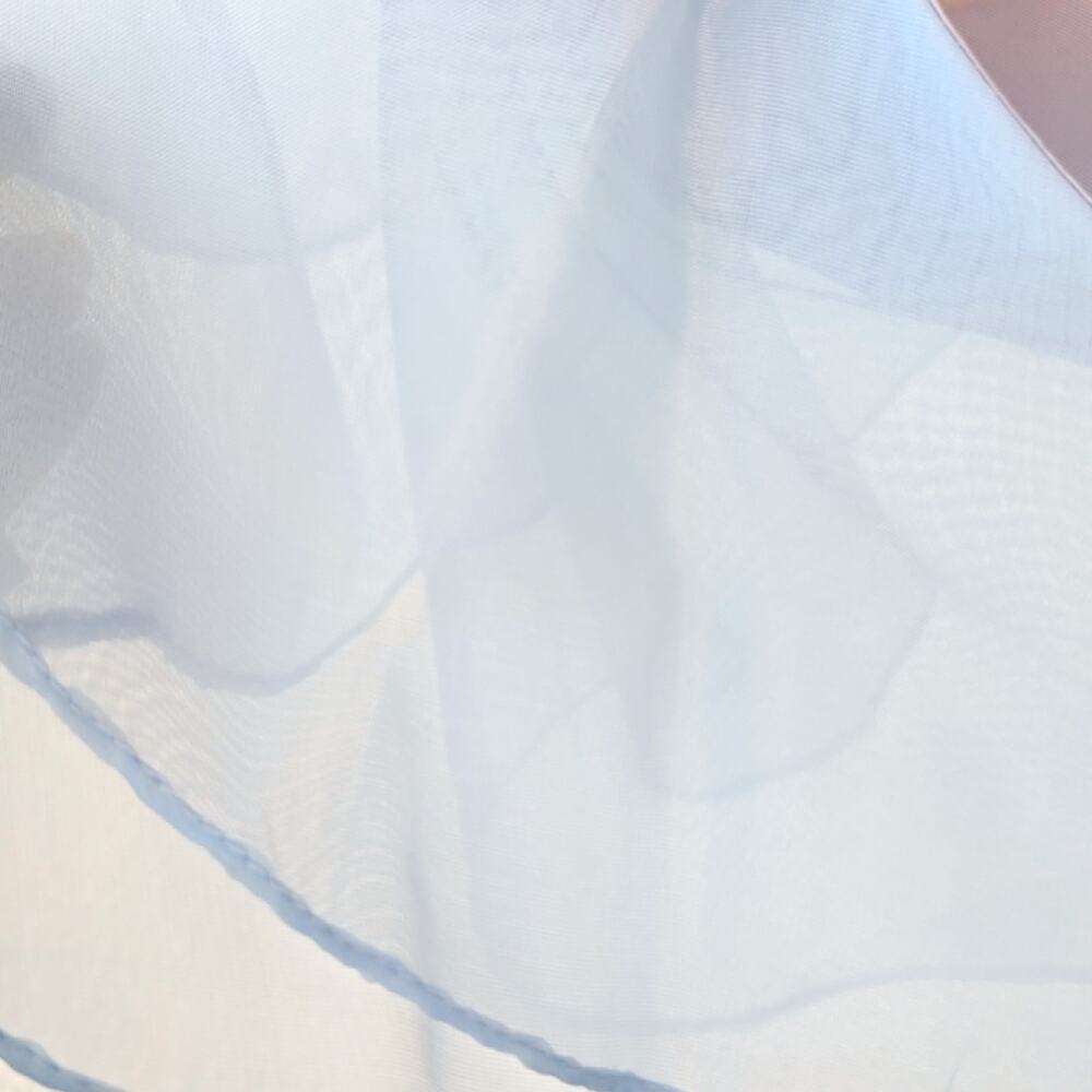 Vintage Blue Chiffon Maxi Dress Ruffle Prairie Formal Romantic Cottagecore AS IS - Picture 8 of 9